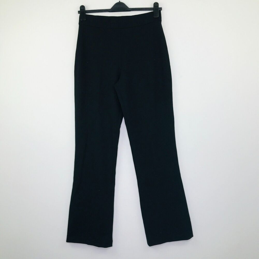 Rag & Bone Women's Large Pants Black Lily Ponte Bootcut Creased Pull On CN28